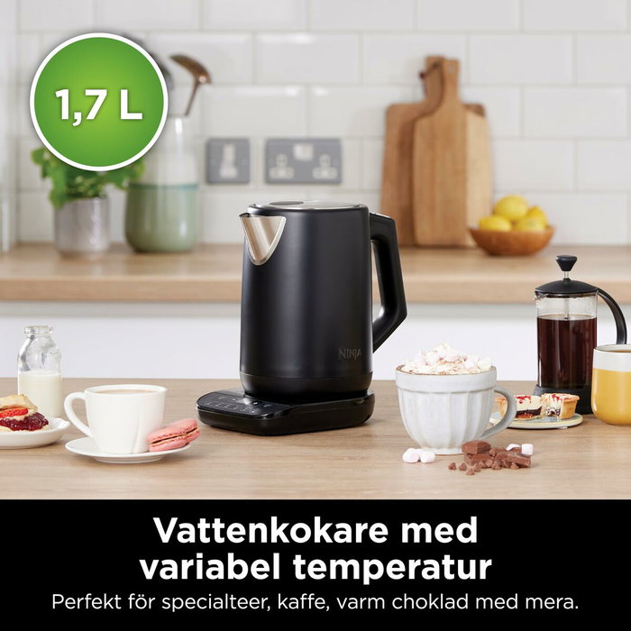Ninja KT200EU Bouilloire électrique 1,7 L, Inox brossé noir, 3000W