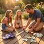 Deqube Domino Double 6 avec Fiches Résistantes et Boîte Métallique Pratique - Jeu de Société pour Famille et Amis