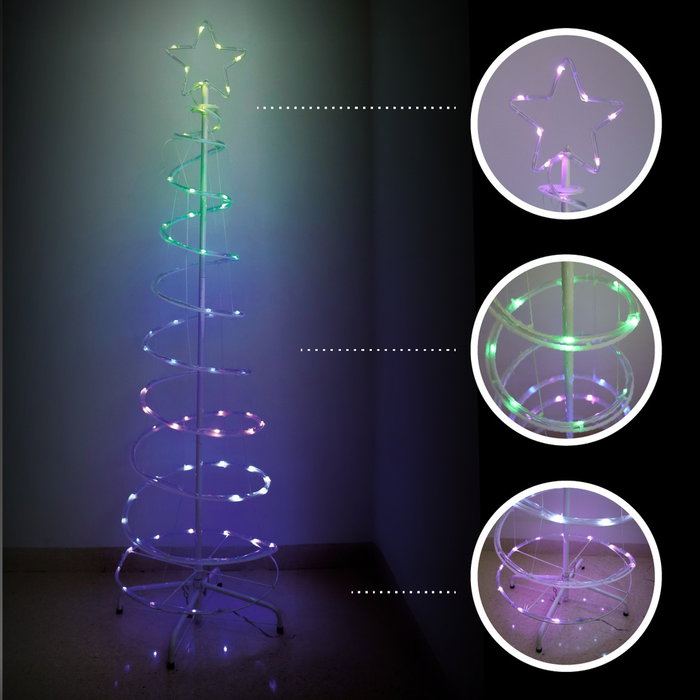 GSC Evolution Arbre de Noël LED intelligent 1,5m Bluetooth et télécommande 24 fonctions RGB IP44 GSC Evolution Arbre de Noël LED intelligent 1,5m Bluetooth et télécommande 24 fonctions RGB IP44
