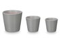 Ibergarden Lot de 3 pots coniques 14/17/22 cm gris mat argile