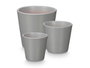 Ibergarden Lot de 3 pots coniques 14/17/22 cm gris mat argile
