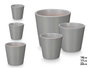 Ibergarden Lot de 3 pots coniques 14/17/22 cm gris mat argile