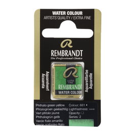 Rembrandt Aquarelle en pastille Vert Phtalo Jaune 681