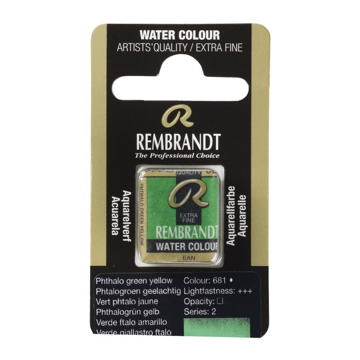 Rembrandt Aquarelle en pastille Vert Phtalo Jaune 681 Rembrandt Aquarelle en pastille Vert Phtalo Jaune 681