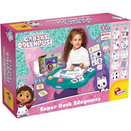 Lisciani Gabby's Dollhouse - Table éducative Super Desk - Jeux logiques et activités ludiques avec personnages animés - Plus de 10 jeux éducatifs