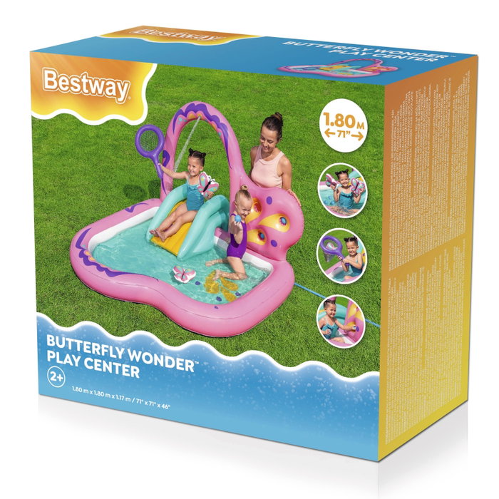 Bestway 53175 Piscine Gonflable et Parc de Jeux Papillons 180x180x117 cm pour Jardin +2 Ans Bestway 53175 Piscine Gonflable et Parc de Jeux Papillons 180x180x117 cm pour Jardin +2 Ans