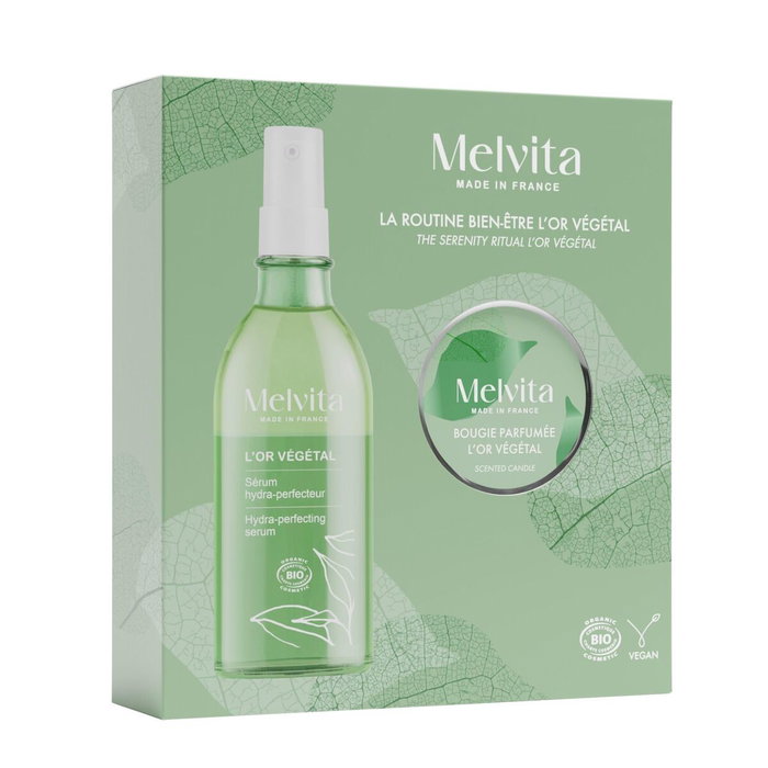 Melvita Coffret L'OR VÉGÉTAL 2 pièces avec Sérum corps et Bougie
