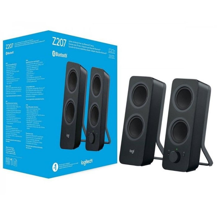 Logitech Z207 Haut-parleurs Bluetooth pour ordinateur, Noir