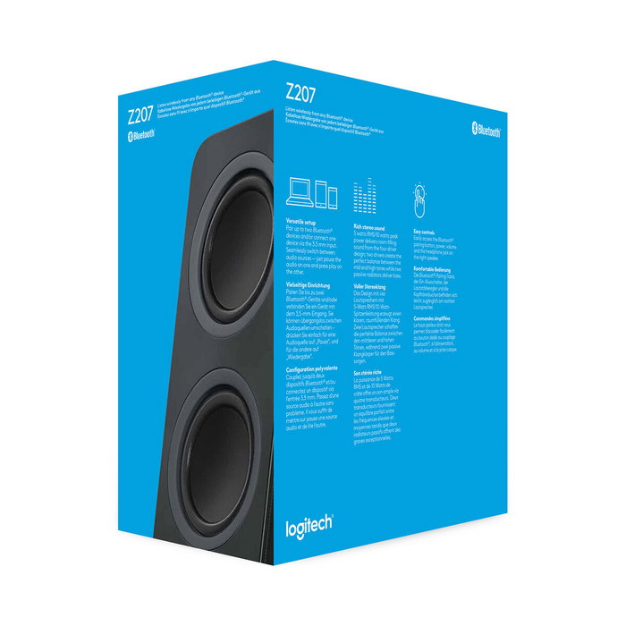 Logitech Z207 Haut-parleurs Bluetooth pour ordinateur, Noir