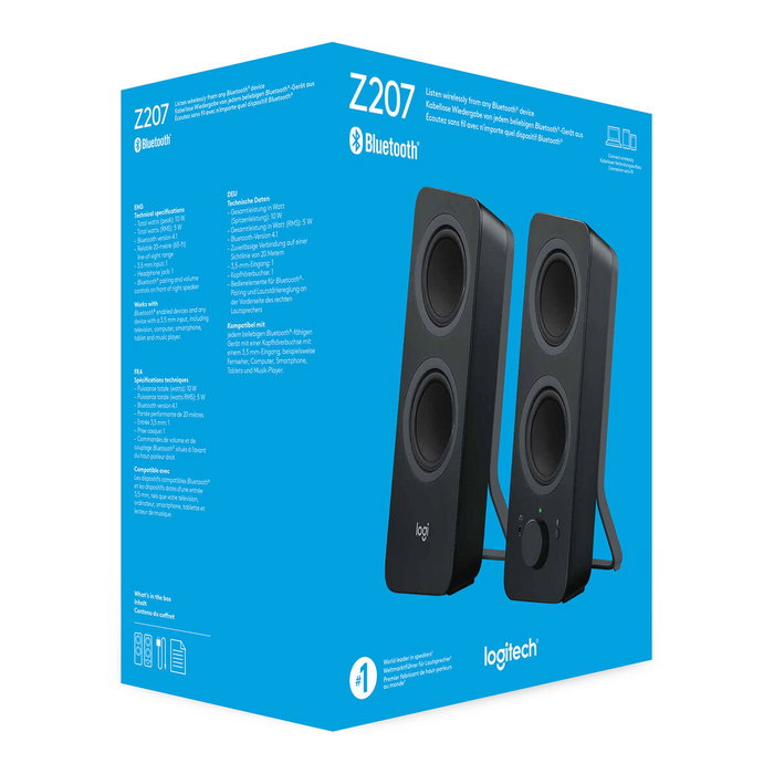 Logitech Z207 Haut-parleurs Bluetooth pour ordinateur, Noir