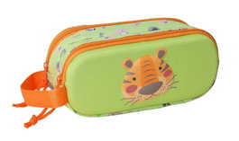 Safta Portatodo Double 3D Tiger - Coffret de rangement double - 21 x 8 x 6 cm - À partir de 3 ans