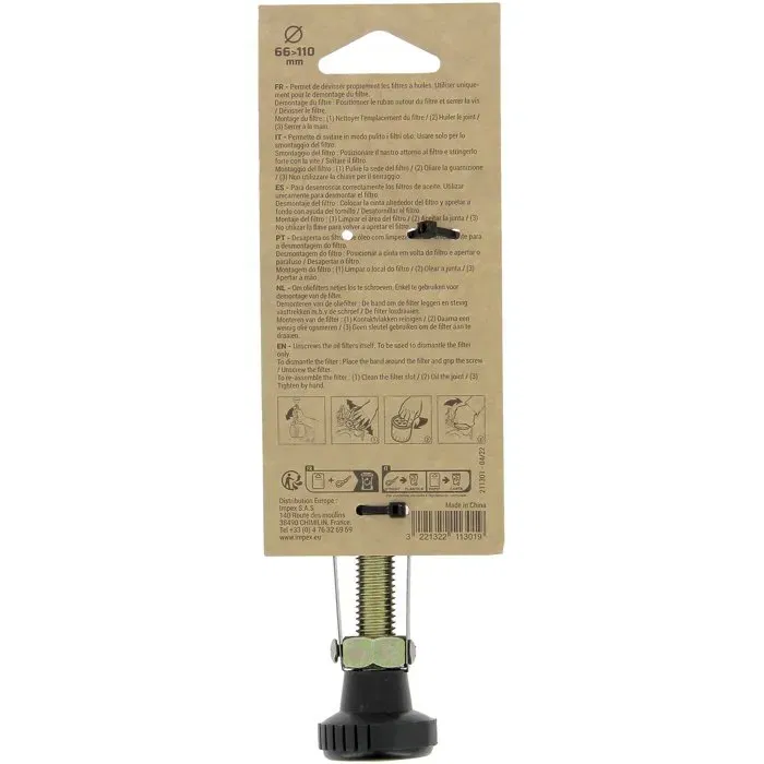 Precision Steel - Clé à ruban pour filtre à huile - Longueur et diamètre ajustables - Pour dévissage facile des filtres