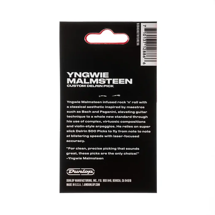DUNLOP Pack de 6 Médiators Signature Yngwie Malmsteen Delrin - 1,14 mm DUNLOP Pack de 6 Médiators Signature Yngwie Malmsteen Delrin - 1,14 mm