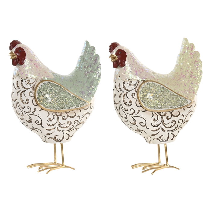 Home ESPRIT Figurine Décorative Vert Poule (2 Unités) inevitable Home ESPRIT Figurine Décorative Vert Poule (2 Unités) inevitable