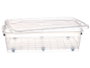 KIPIT Boîte de rangement sous lit transparente 40L avec 6 roues