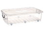 KIPIT Boîte de rangement sous lit transparente 40L avec 6 roues