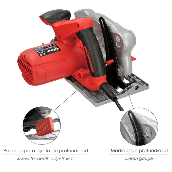 WOLFPACK LINEA PROFESIONAL Scie circulaire 1500W avec disque de 185mm et laser WOLFPACK LINEA PROFESIONAL Scie circulaire 1500W avec disque de 185mm et laser