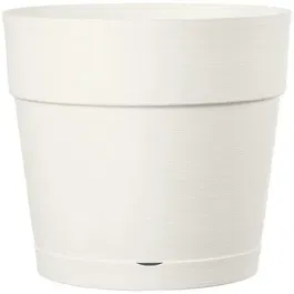 Deroma Pot de fleurs Vaso Save R - 48 x 43,1 cm, 58 L - Pot avec réserve d'eau en matière recyclée, résistant au gel et aux UV - Blanc