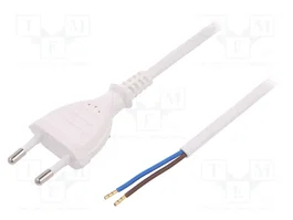 PLASTROL Câble d'alimentation H03VVH2-F 2x0,75mm² CEE 7/16 (C)