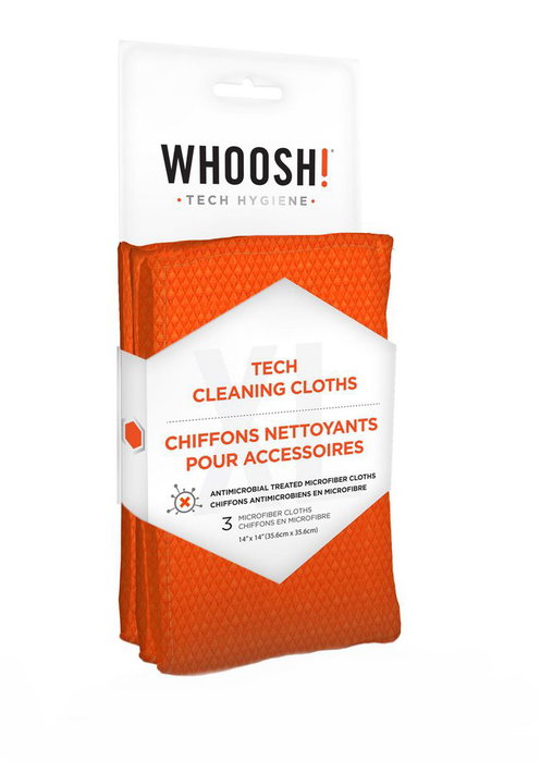Whoosh! Kit de 3 Lingettes en Microfibre Premium pour Nettoyage Électronique (Smartphone, Tablette, PC) - Antimicrobien, Réutilisables Whoosh! Kit de 3 Lingettes en Microfibre Premium pour Nettoyage Électronique (Smartphone, Tablette, PC) - Antimicrobien, Réutilisables