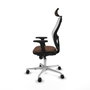 Piqueras y Crespo 2D086N2 Chaise de Bureau avec Appui-tête Blanc Brun foncé