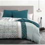 Home Linge Passion Parure de couette Ethno Bleu Canard, 240x260 cm