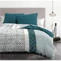 Home Linge Passion Ensemble de draps en microfibre Ethno - 1 housse nordique 240x260 cm + 2 taies d'oreiller 63x63 cm - Canard bleu
