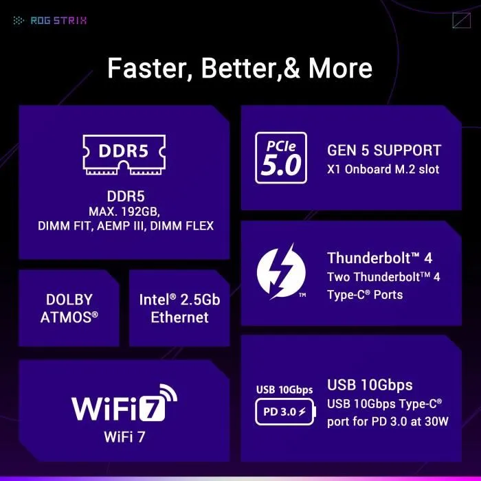 Asus Carte mère ROG Strix Z890-A Gaming WiFi, Socket LGA 1851, DDR5, 90MB1I90-M0EAY0, Argent Asus Carte mère ROG Strix Z890-A Gaming WiFi, Socket LGA 1851, DDR5, 90MB1I90-M0EAY0, Argent