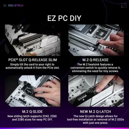 Asus Carte mère ROG Strix Z890-A Gaming WiFi, Socket LGA 1851, DDR5, 90MB1I90-M0EAY0, Argent