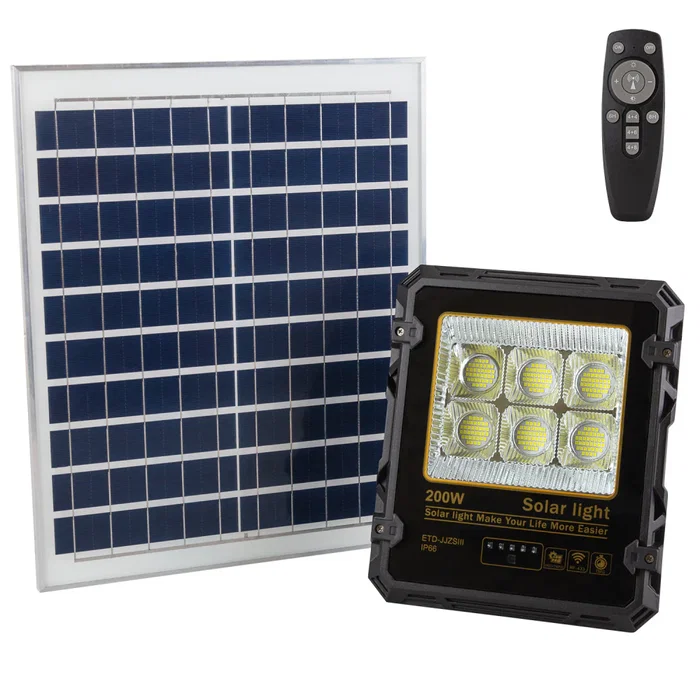 greenice Projecteur Solaire LED 200W Blanco Frío avec Télécommande et IP65 greenice Projecteur Solaire LED 200W Blanco Frío avec Télécommande et IP65