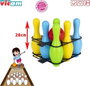 Vicam Jeu de quilles avec 6 quilles et 1 boule, hauteur 28 cm, plastique, dès 2 ans - modèle envoyé aléatoirement