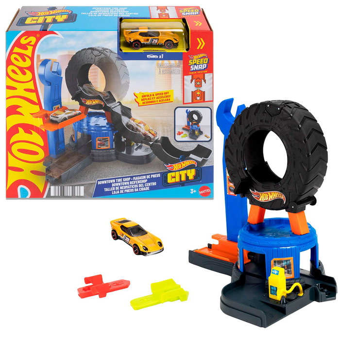 Hot Wheels City Centre de Pneus JHL75 avec Grue, Multi-langue, Jeu de Garage pour Enfants dès 4 Ans Hot Wheels City Centre de Pneus JHL75 avec Grue, Multi-langue, Jeu de Garage pour Enfants dès 4 Ans