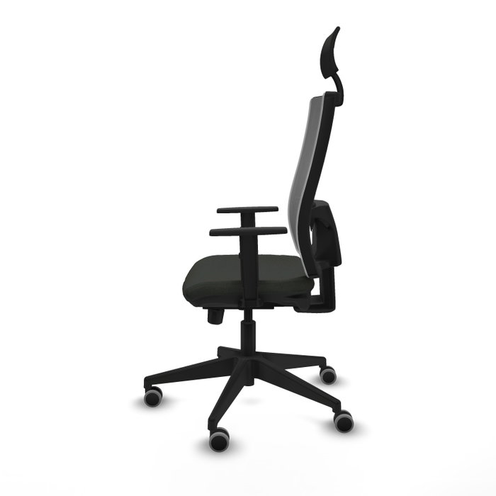 Piqueras y Crespo 1D066G1 Chaise de Bureau avec Appui-tête Noir et Gris