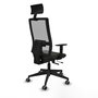 Piqueras y Crespo 1D066G1 Chaise de Bureau avec Appui-tête Noir et Gris
