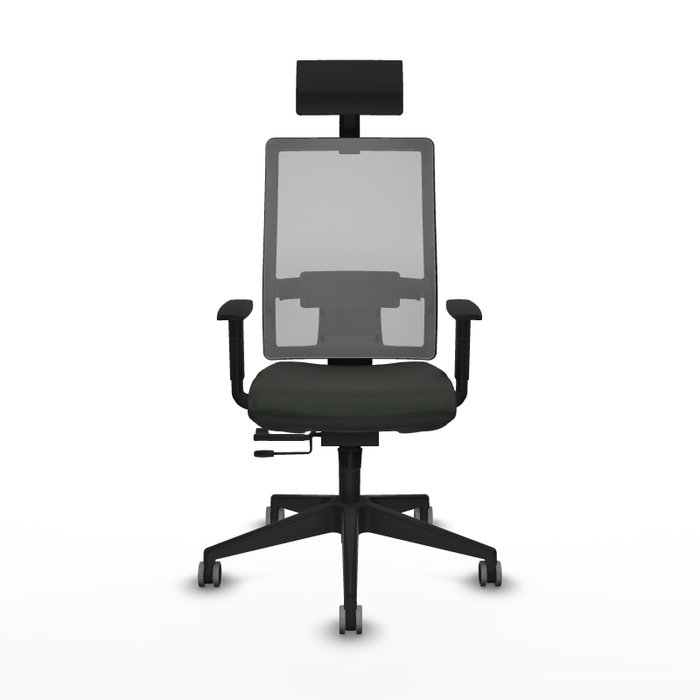 Piqueras y Crespo 1D066G1 Chaise de Bureau avec Appui-tête Noir et Gris