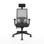 Piqueras y Crespo 1D066G1 Chaise de Bureau avec Appui-tête Noir et Gris