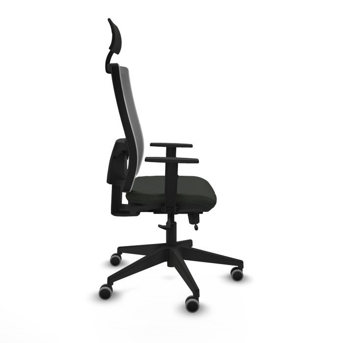Piqueras y Crespo 1D066G1 Chaise de Bureau avec Appui-tête Noir et Gris