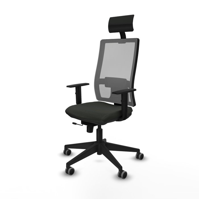 Piqueras y Crespo 1D066G1 Chaise de Bureau avec Appui-tête Noir et Gris