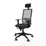 Piqueras y Crespo 1D066G1 Chaise de Bureau avec Appui-tête Noir et Gris
