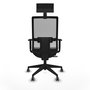Piqueras y Crespo 1D066G1 Chaise de Bureau avec Appui-tête Noir et Gris