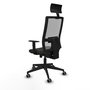 Piqueras y Crespo 1D066G1 Chaise de Bureau avec Appui-tête Noir et Gris
