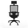 Chaise de Bureau avec Appui-tête Piqueras y Crespo 1D066G1 Noir