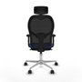 Piqueras y Crespo Chaise de Bureau avec Appui-tête Jorquera 2D086N2 Bleu