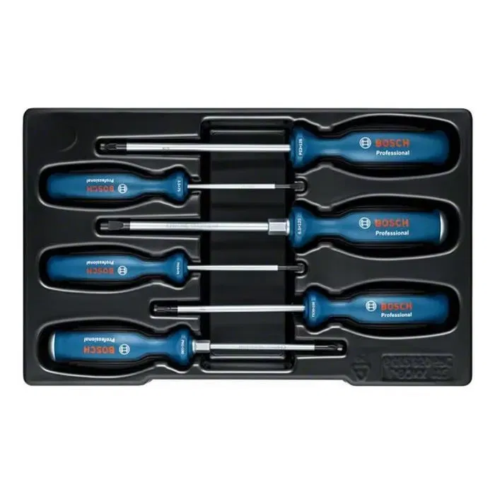 Bosch Professional - Set de 6 tournevis robustes avec revêtement Softgrip ergonomique et pointes de précision