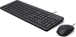 HP 240J7AA Pack Clavier + Souris Filaire USB-A, Clavier Complet avec Pavé Numérique, Souris Optique 1600 PPP, Design Silencieux, pour Windows 10/11, Noir