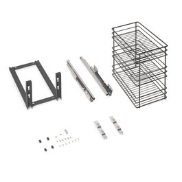 Emuca Chariot coulissant Titane, Module 300mm, Gris anthracite