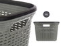 Kipit Panier en Plastique Imitation Rattan pour Rangement 36L Gris 36x25.5x53 cm (Set de 12)