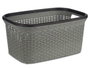 Kipit Panier en Plastique Imitation Rattan pour Rangement 36L Gris 36x25.5x53 cm (Set de 12)