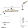 AUREA Parasol déporté Ø 3 m - Structure aluminium, toile polyester 180 g/m² - Crème - 6 baleines acier, ouverture par manivelle