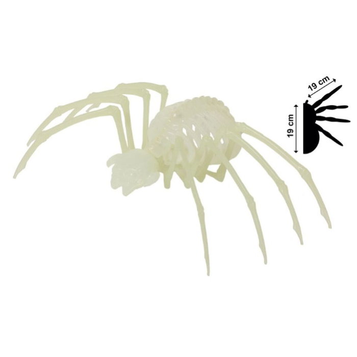 BigBuy Carnival Araignée de Décoration Halloween Verte Fluorescente
